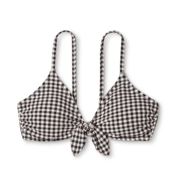 Xhilaration Gingham Check Bikini Top black/white Size M - Picture 1 of 6